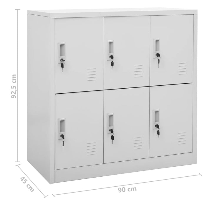 Lockerkasten 5 st 90x45x92,5 cm staal lichtgrijs