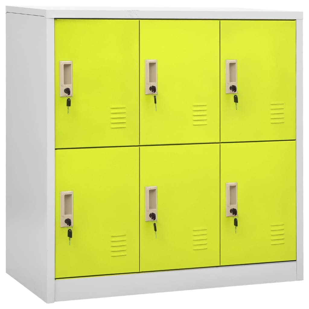 Lockerkasten 5 st 90x45x92,5 cm staal lichtgrijs en groen