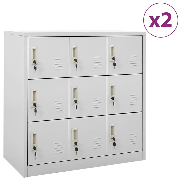 Lockerkasten 2 st 90x45x92,5 cm staal lichtgrijs