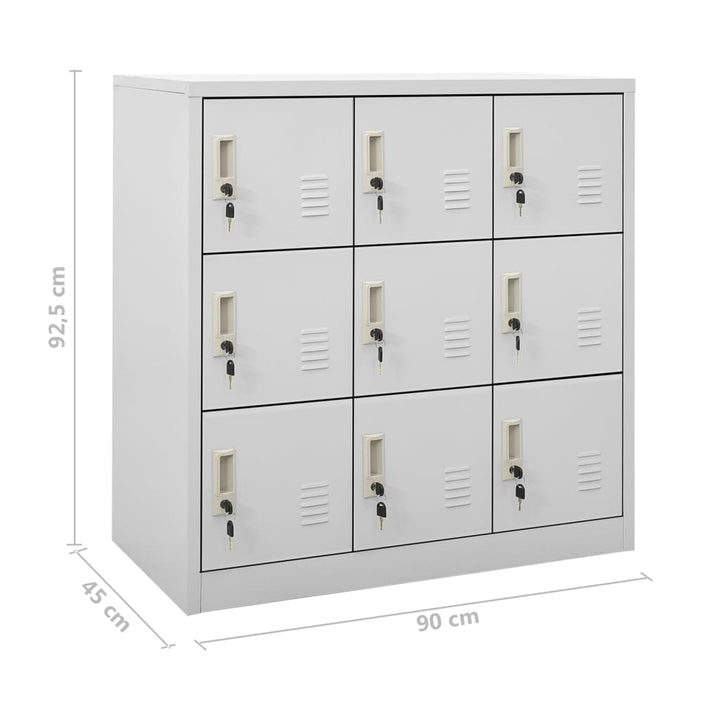 Lockerkasten 5 st 90x45x92,5 cm staal lichtgrijs