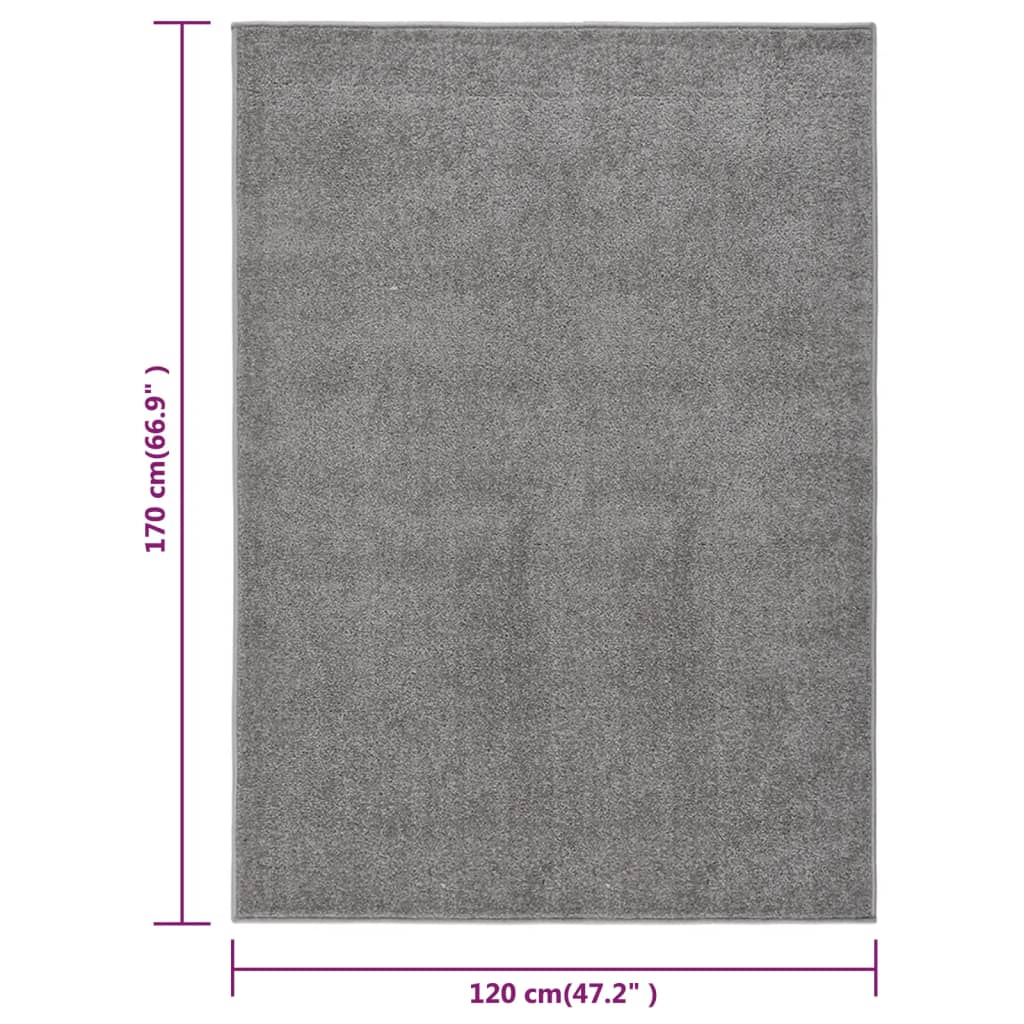 Vloerkleed kortpolig 120x170 cm grijs