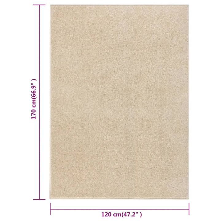 Vloerkleed kortpolig 120x170 cm beige