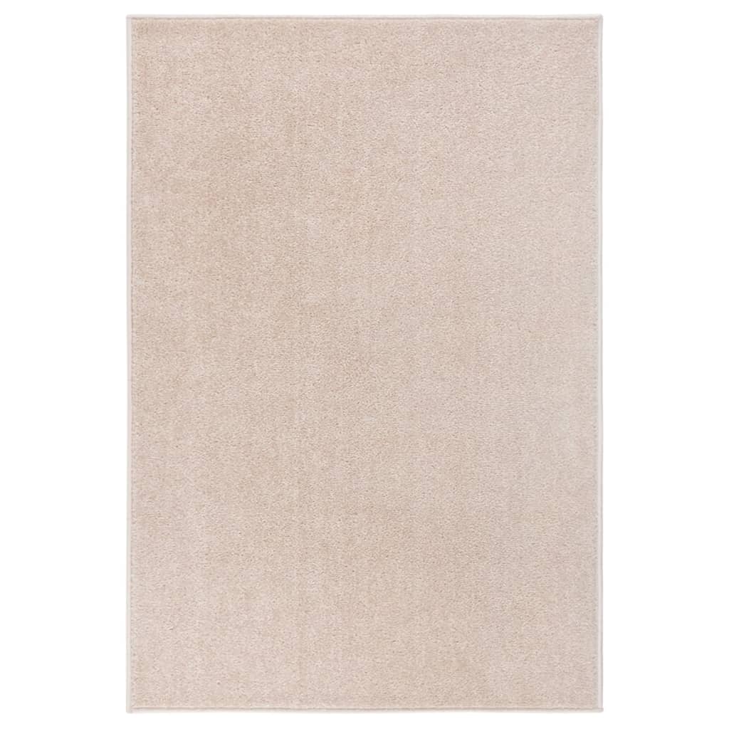 Vloerkleed kortkleedpolig 160x230 cm donkerbeige