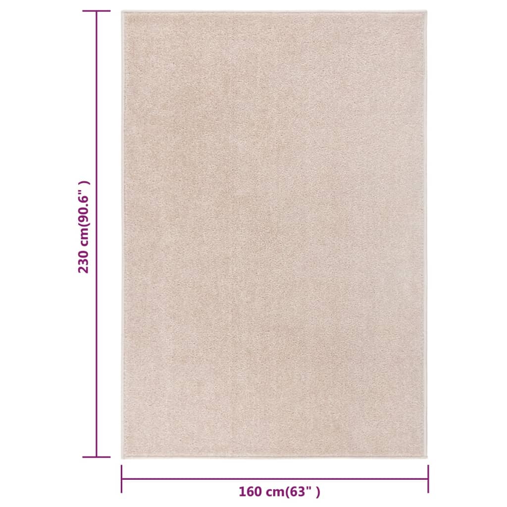 Vloerkleed kortpolig 160x230 cm donkerbeige