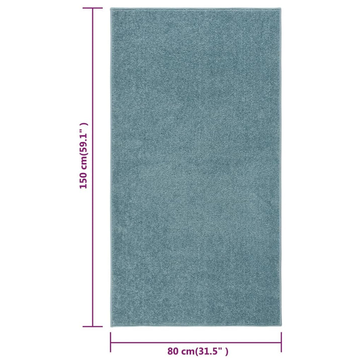 Vloerkleed kortpolig 80x150 cm blauw