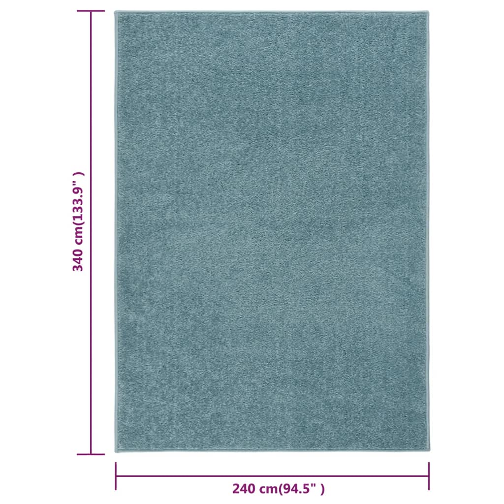 Vloerkleed kortpolig 240x340 cm blauw