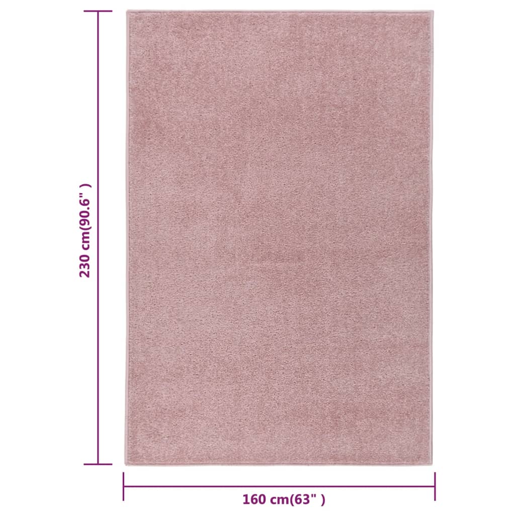 Vloerkleed kortpolig 160x230 cm roze