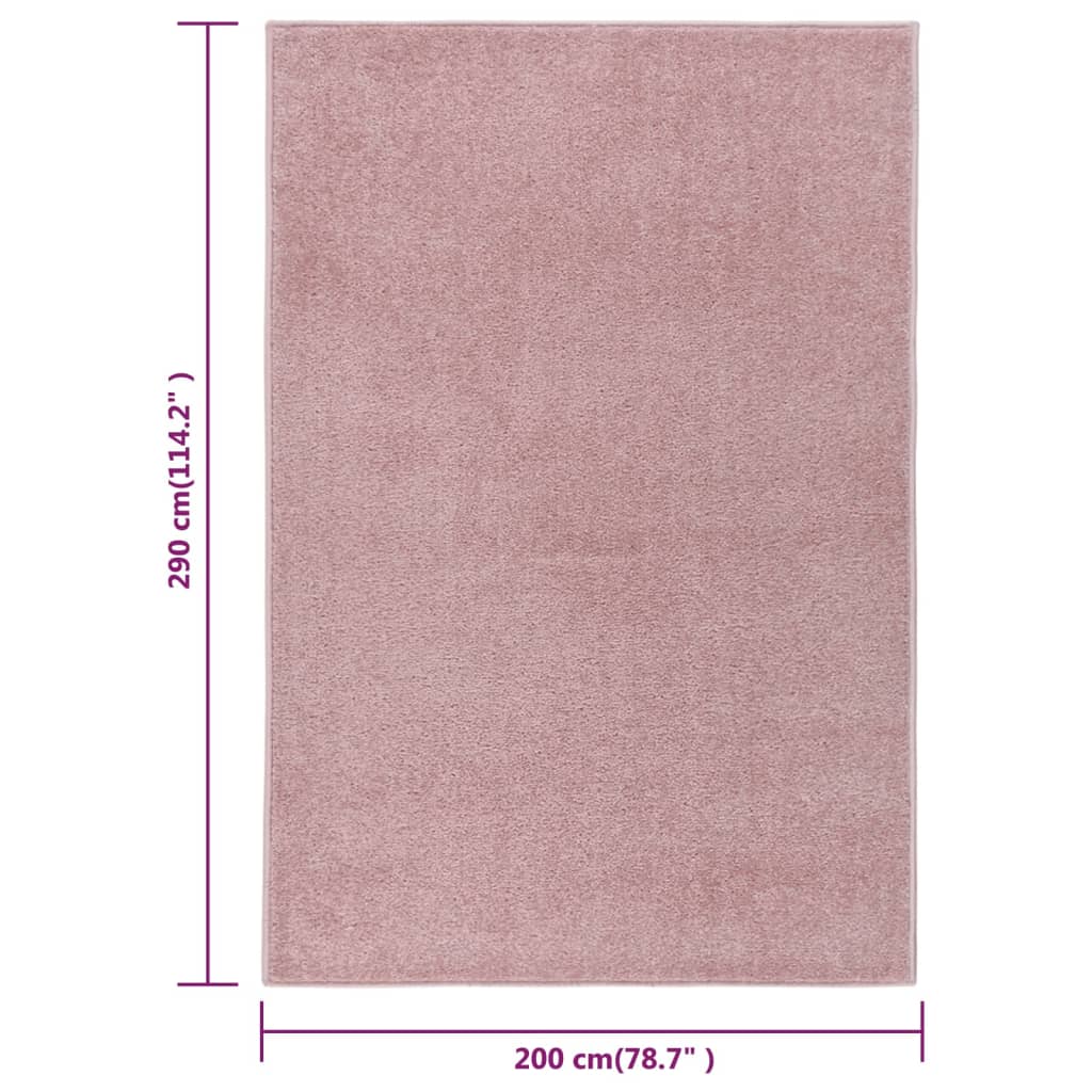 Vloerkleed kortpolig 200x290 cm roze