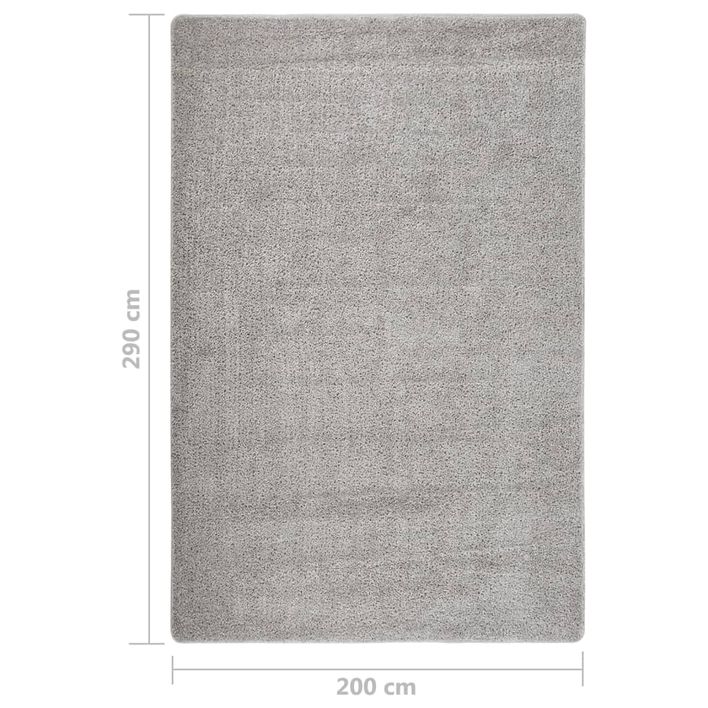 Vloerkleed shaggy antislip 200x290 cm lichtgrijs