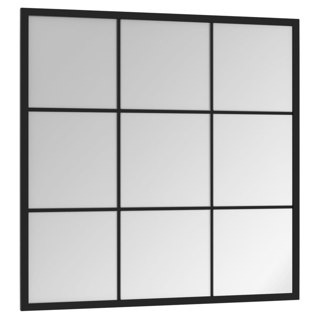 Wandspiegel 60x60 cm metaal zwart