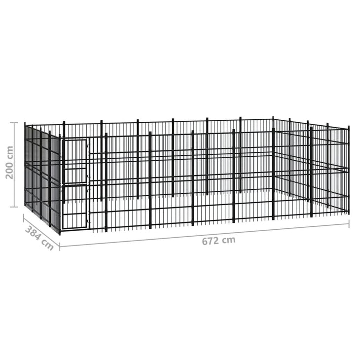Hondenkennel 25,8 m² staal