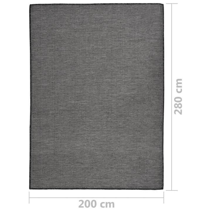 Buitenkleed platgeweven 200x280 cm grijs