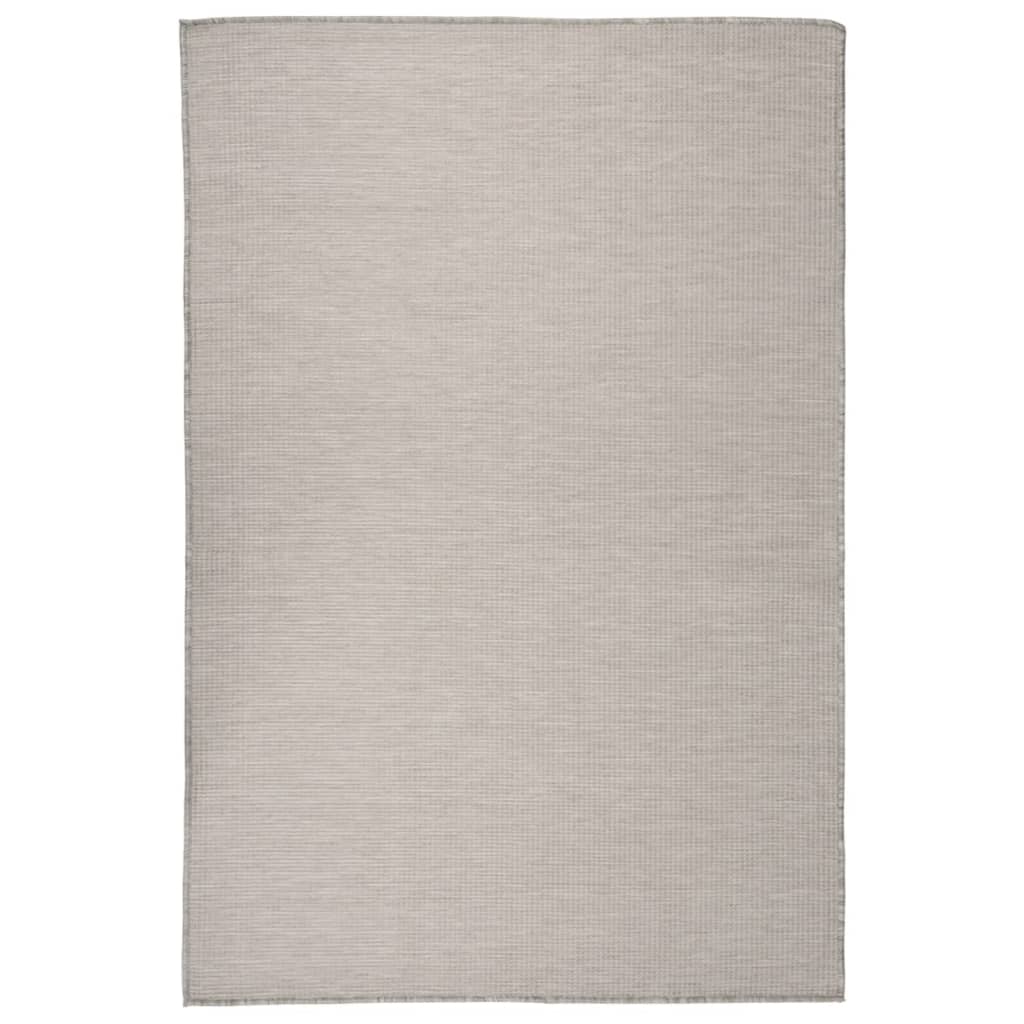 Buitenkleed platgeweven 120x170 cm taupe