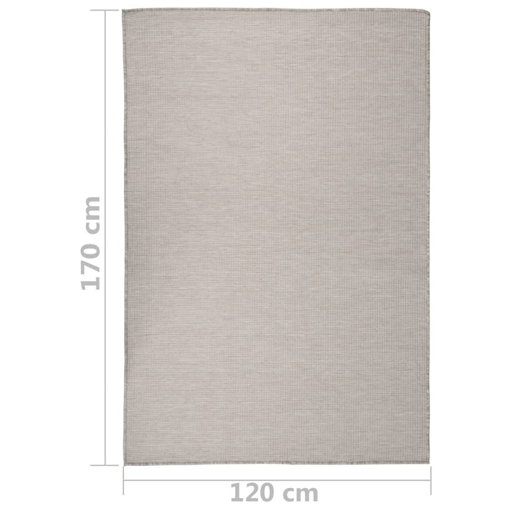 Buitenkleed platgeweven 120x170 cm taupe