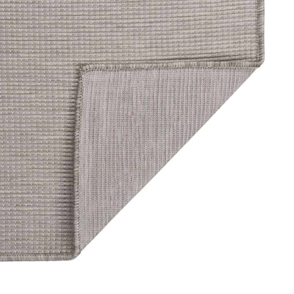 Buitenkleed platgeweven 160x230 cm taupe