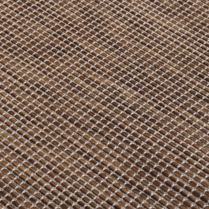 Buitenkleed platgeweven 120x170 cm bruin