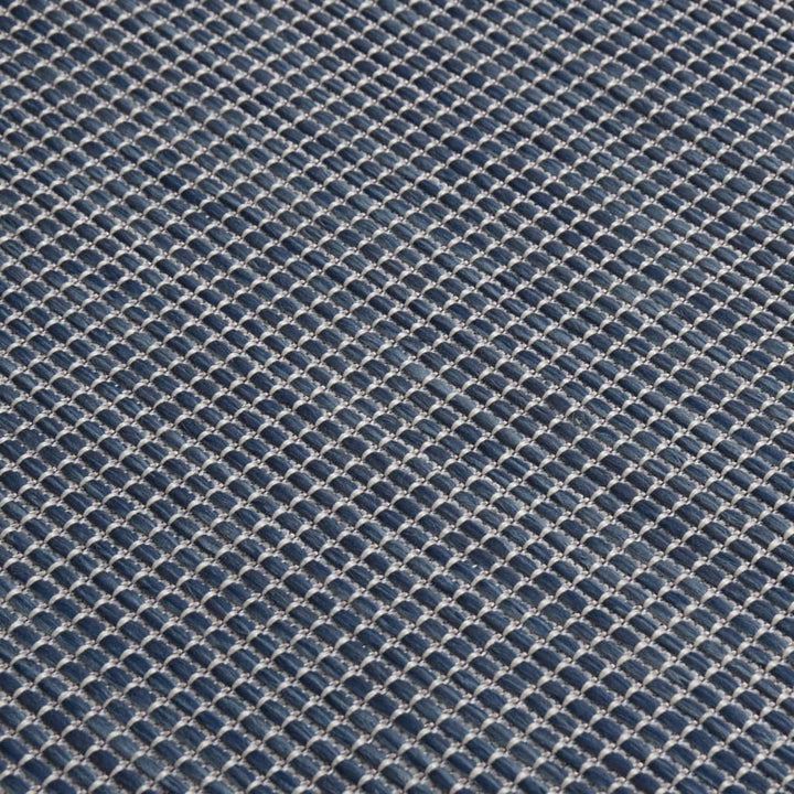 Buitenkleed platgeweven 140x200 cm blauw