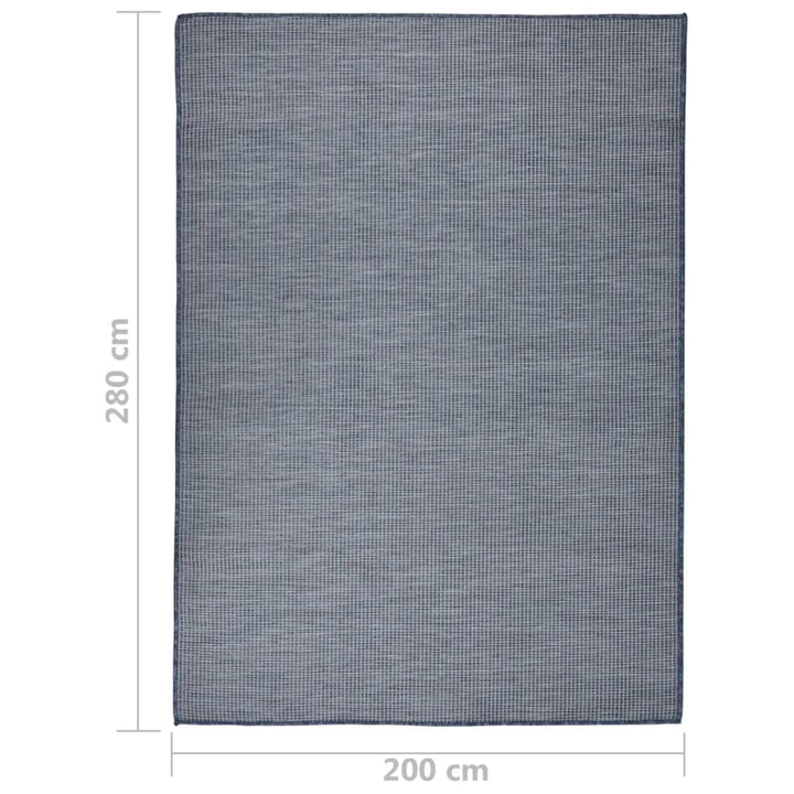 Buitenkleed platgeweven 200x280 cm blauw