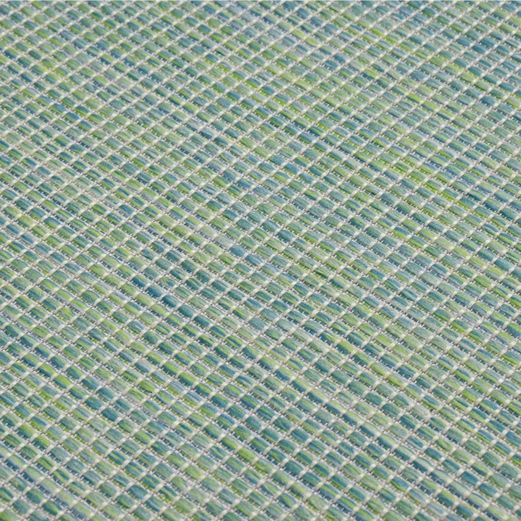 Buitenkleed platgeweven 120x170 cm turquoise