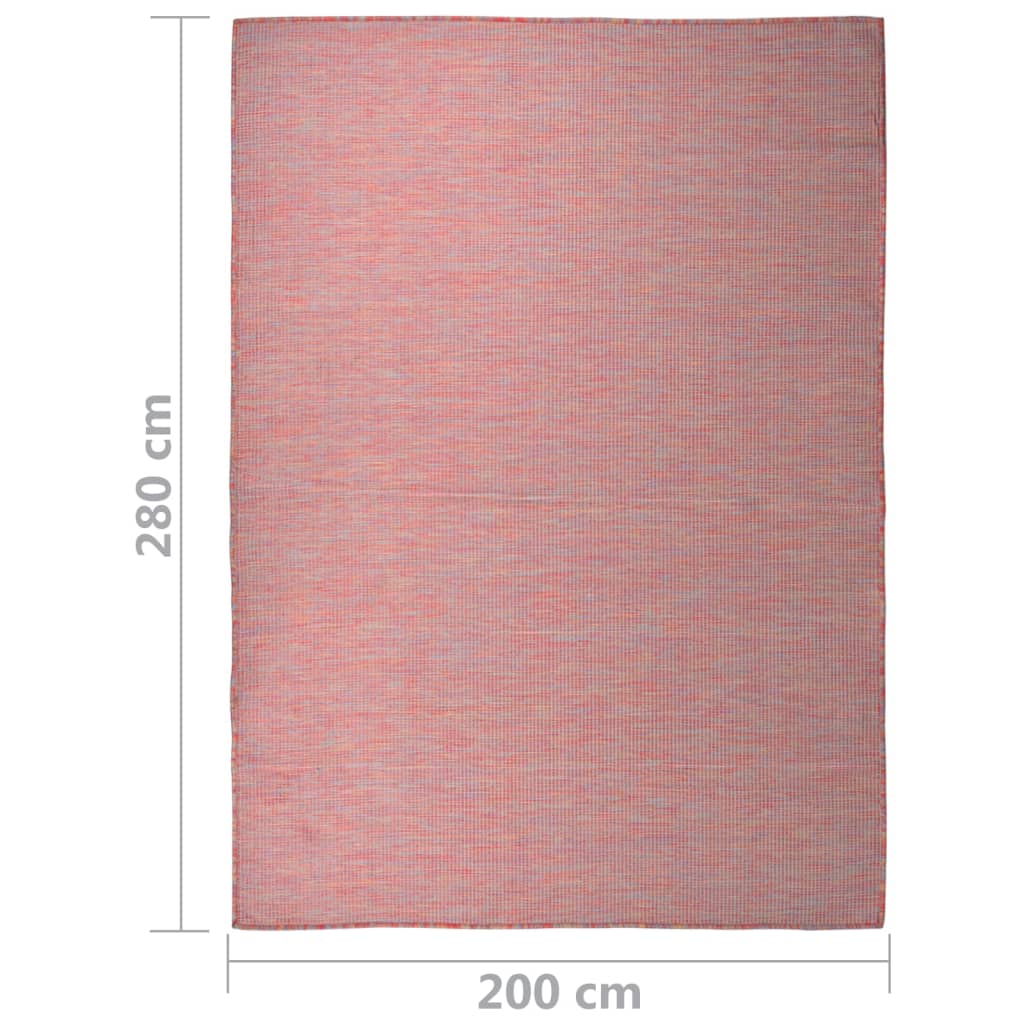 Buitenkleed platgeweven 200x280 cm rood