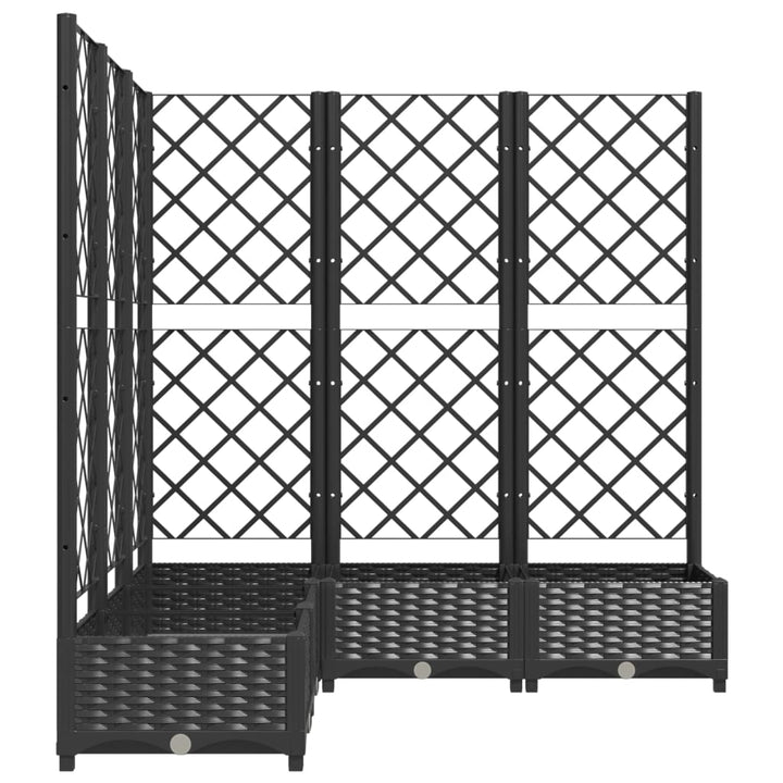 Plantenbak met latwerk 120x120x121,5 cm polypropeen zwart