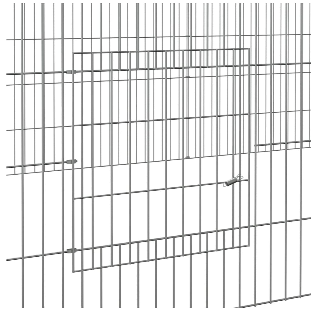 Konijnenkooi met 2 panelen 220x110x55 cm gegalvaniseerd ijzer