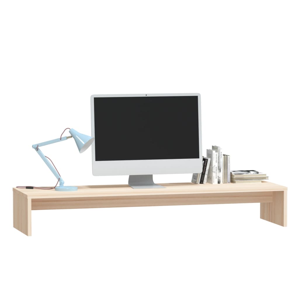 Monitorstandaard 100x27x15 cm massief grenenhout