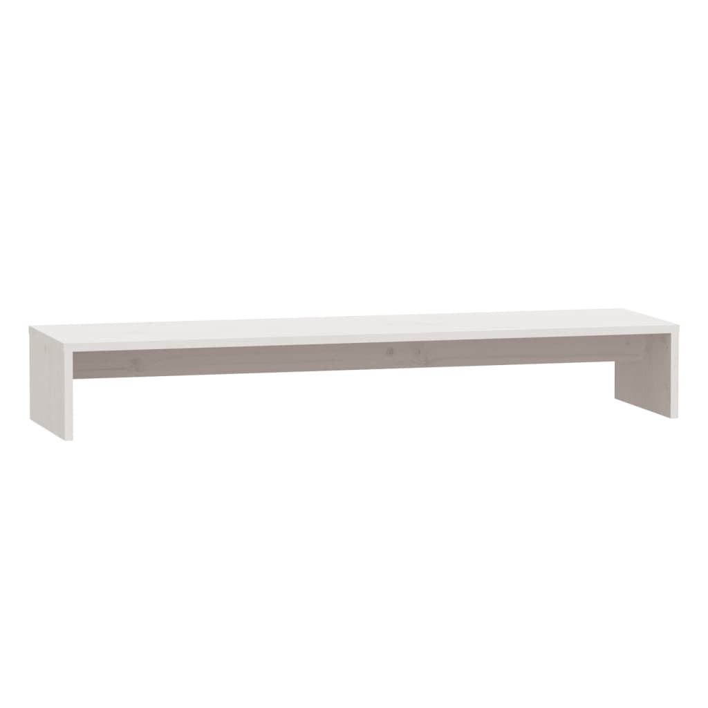 Monitorstandaard 100x27x15 cm massief grenenhout wit