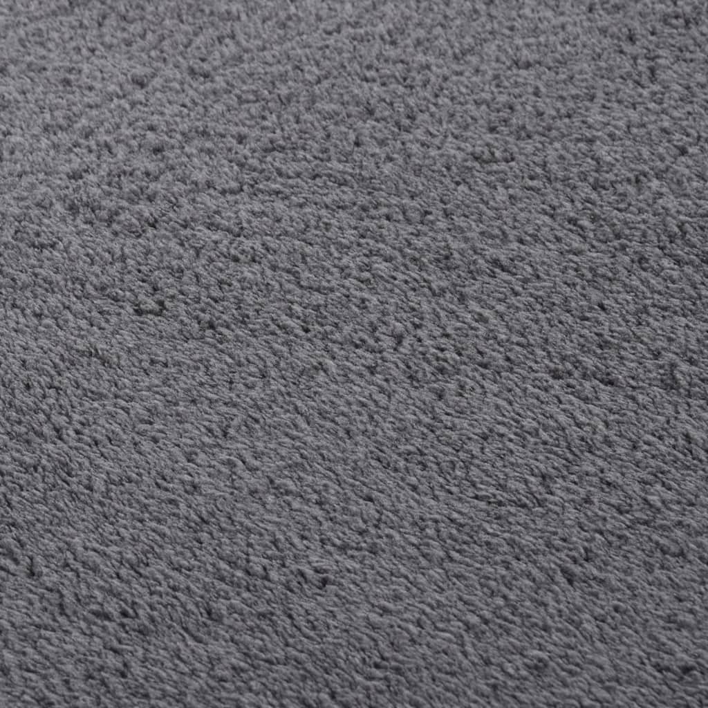Vloerkleed wasbaar zacht shaggy anti-slip 160x230 cm antraciet