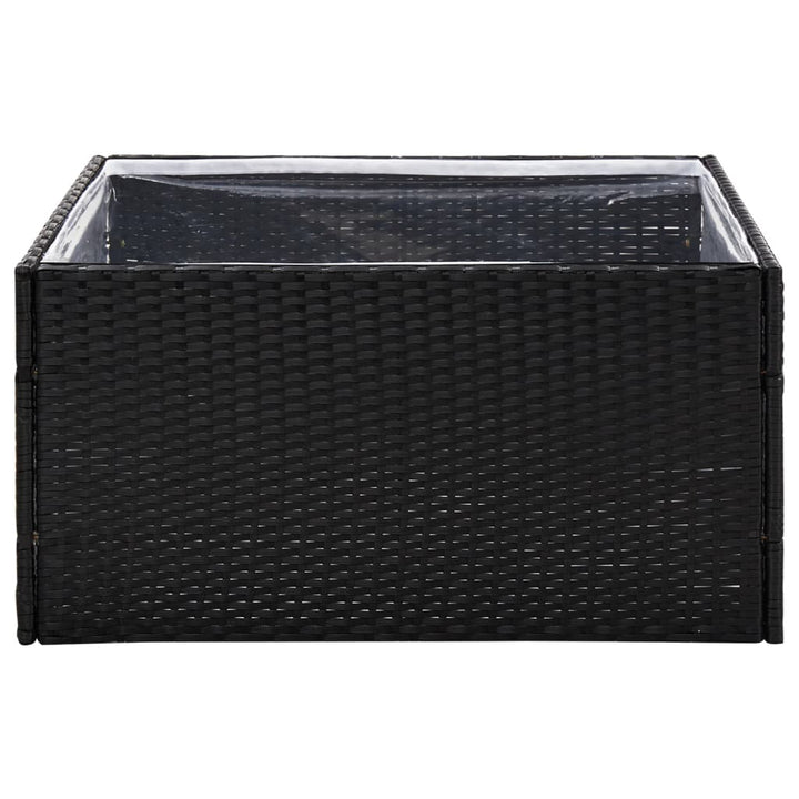 Plantenbak 80x80x40 cm poly rattan zwart