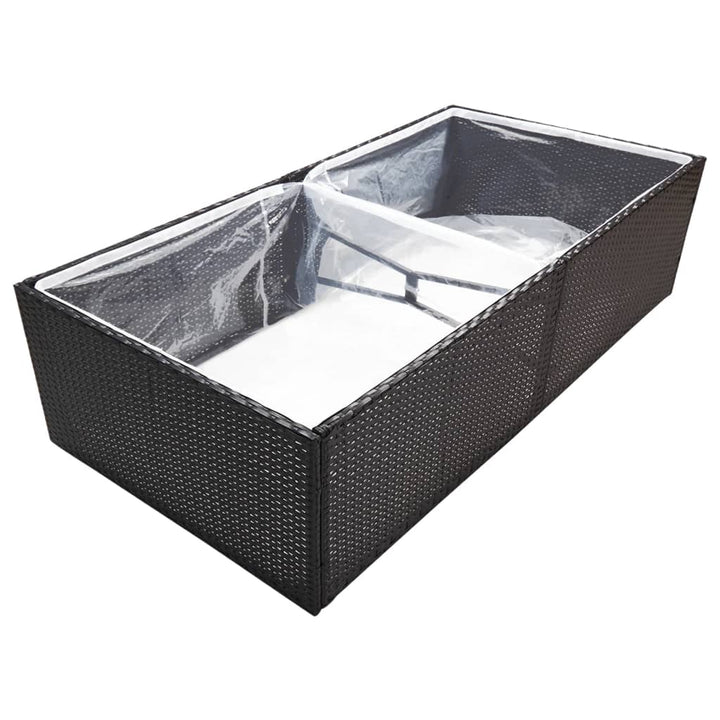 Plantenbak 157x80x40 cm poly rattan zwart