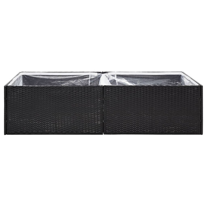 Plantenbak 157x80x40 cm poly rattan zwart