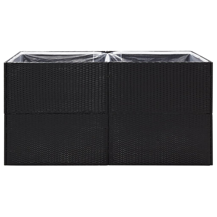 Plantenbak 157x80x80 cm poly rattan zwart