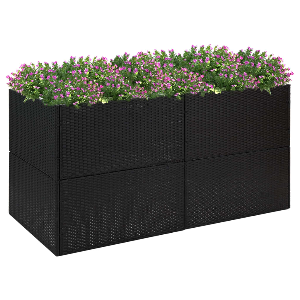 Plantenbak 157x80x80 cm poly rattan zwart