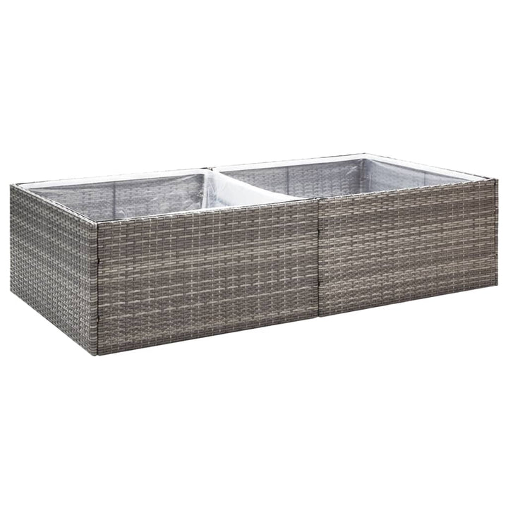 Plantenbak 157x80x40 cm poly rattan grijs