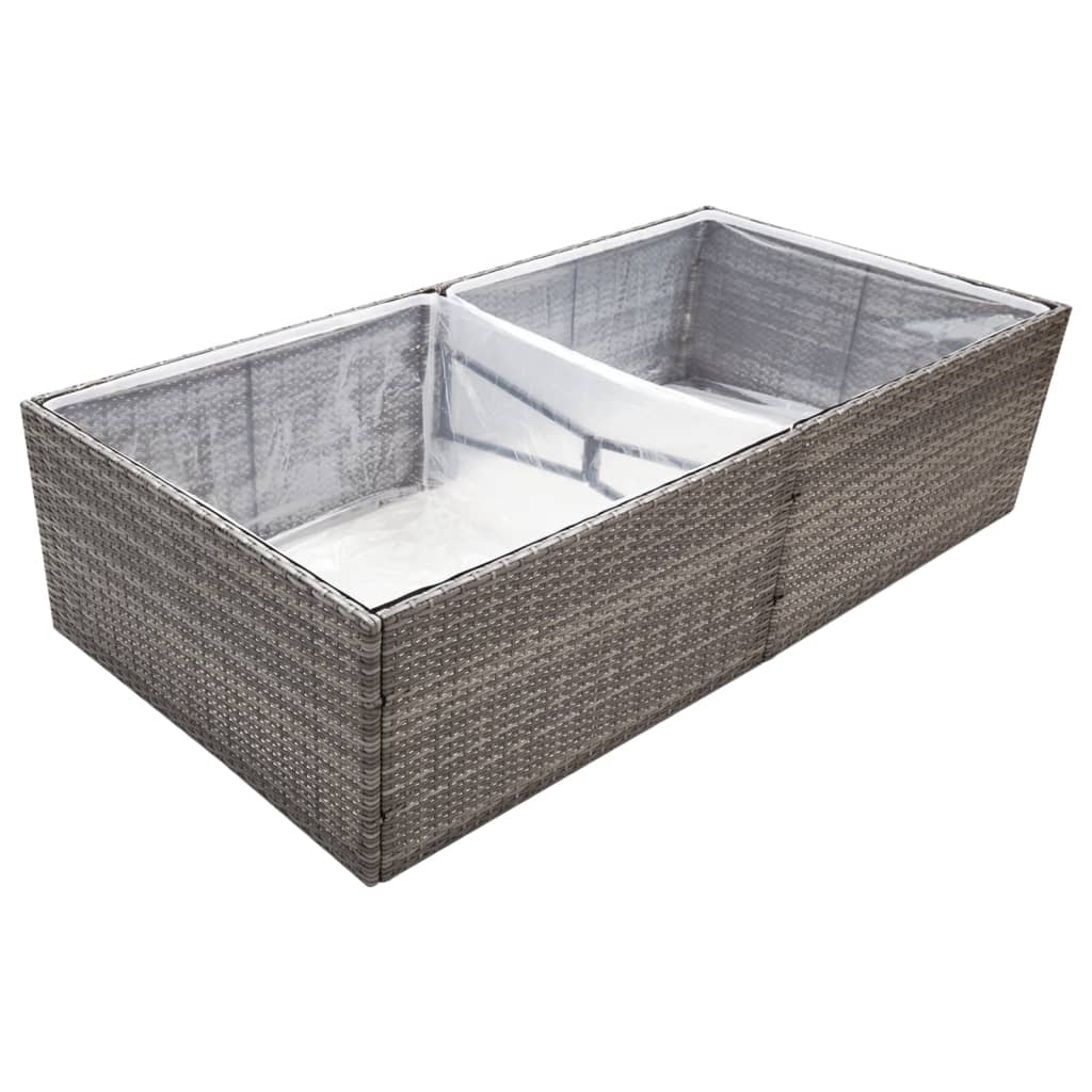 Plantenbak 157x80x40 cm poly rattan grijs