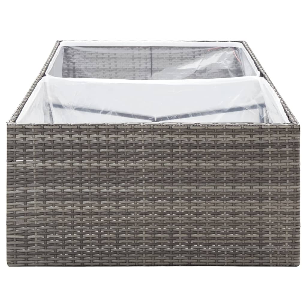 Plantenbak 157x80x40 cm poly rattan grijs