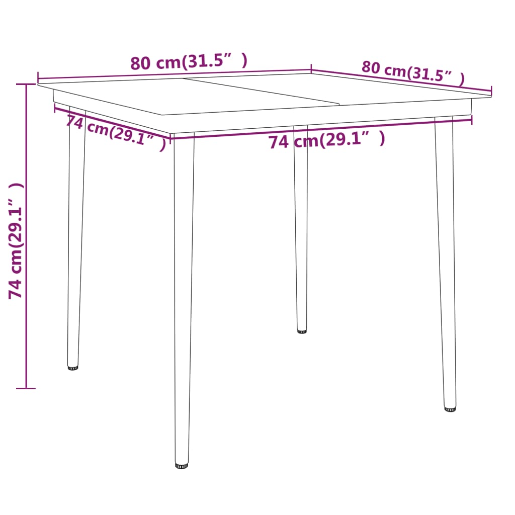 3-delige Tuinset zwart