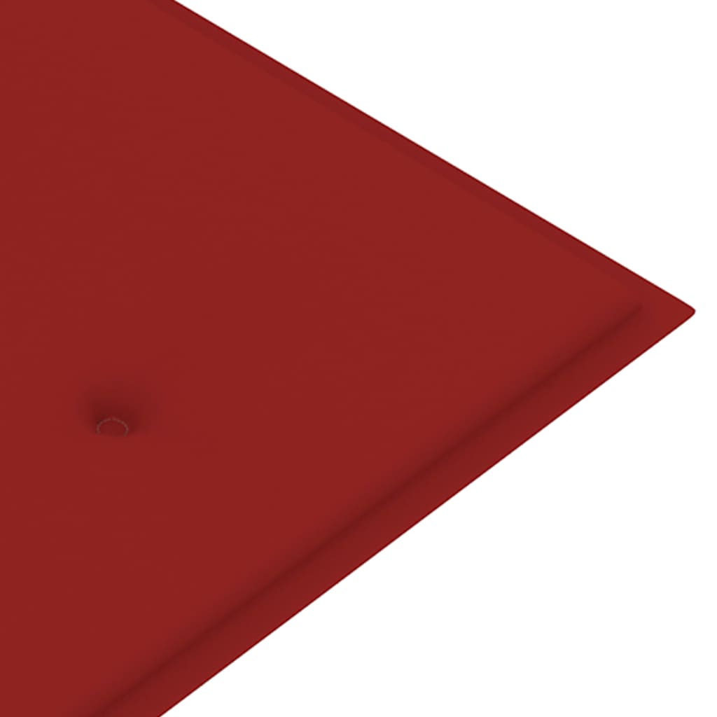 Bankje Batavia met rood kussen 150 cm massief teakhout