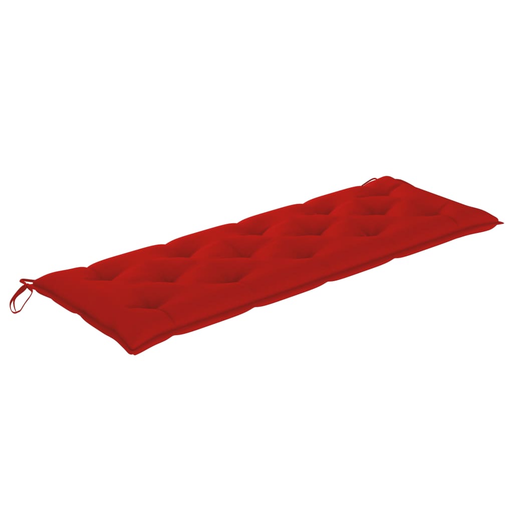 Bankje Batavia met rood kussen 150 cm massief teakhout