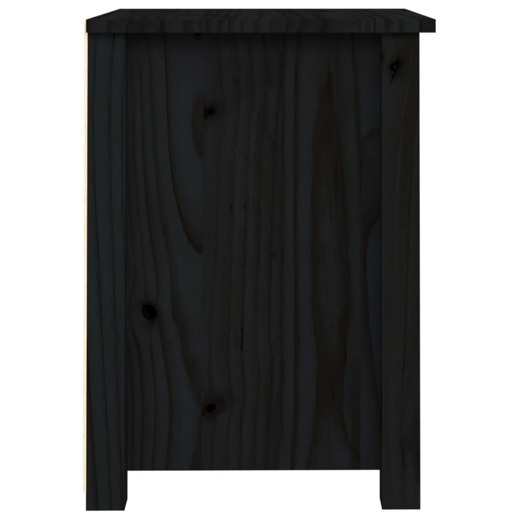 Nachtkastjes 2 st 40x35x49 cm massief grenenhout zwart