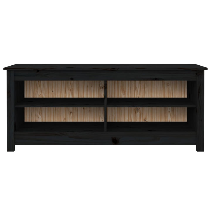 Schoenenbank 110x38x45,5 cm massief grenenhout zwart