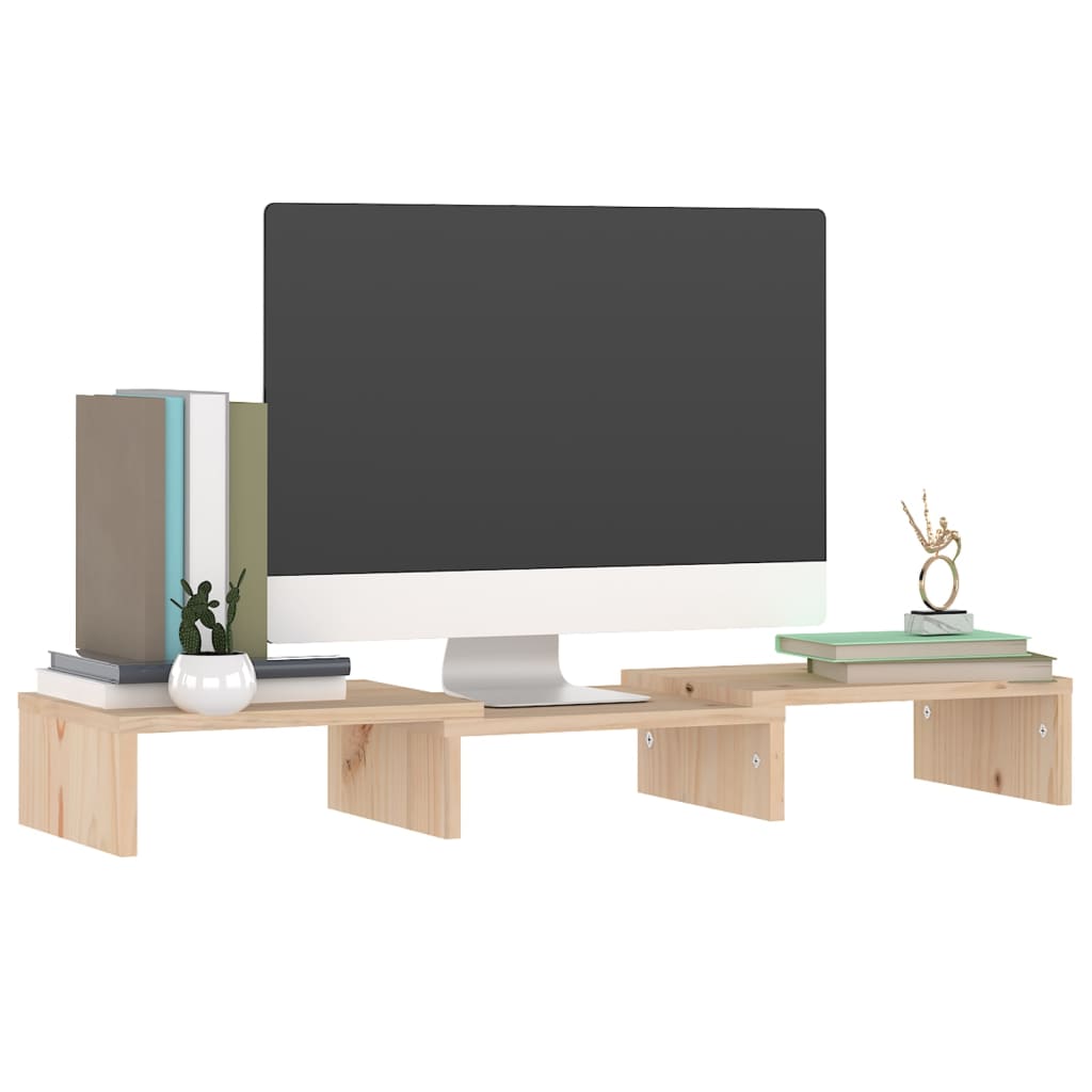 Monitorstandaard 60x24x10,5 cm massief grenenhout