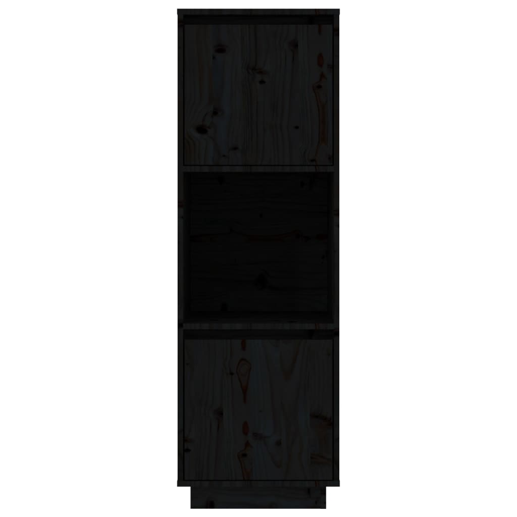 Hoge kast 38x35x117 cm massief grenenhout zwart