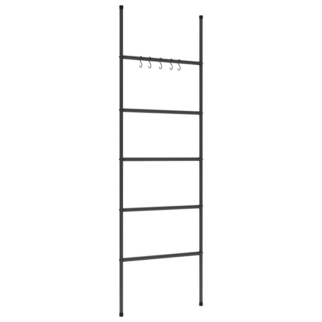 Handdoekenrek ladder met 5 lagen 58x175 cm ijzer zwart