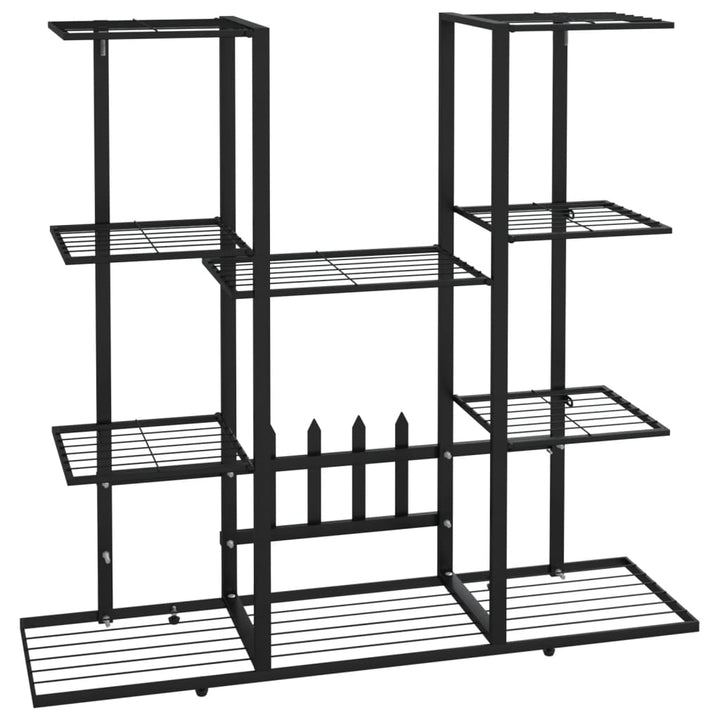 Bloemenstandaard 94,5x25x89 cm ijzer zwart