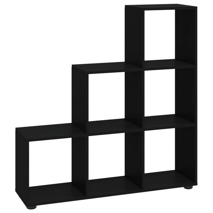Boekenkast trapvormig 107 cm bewerkt hout zwart
