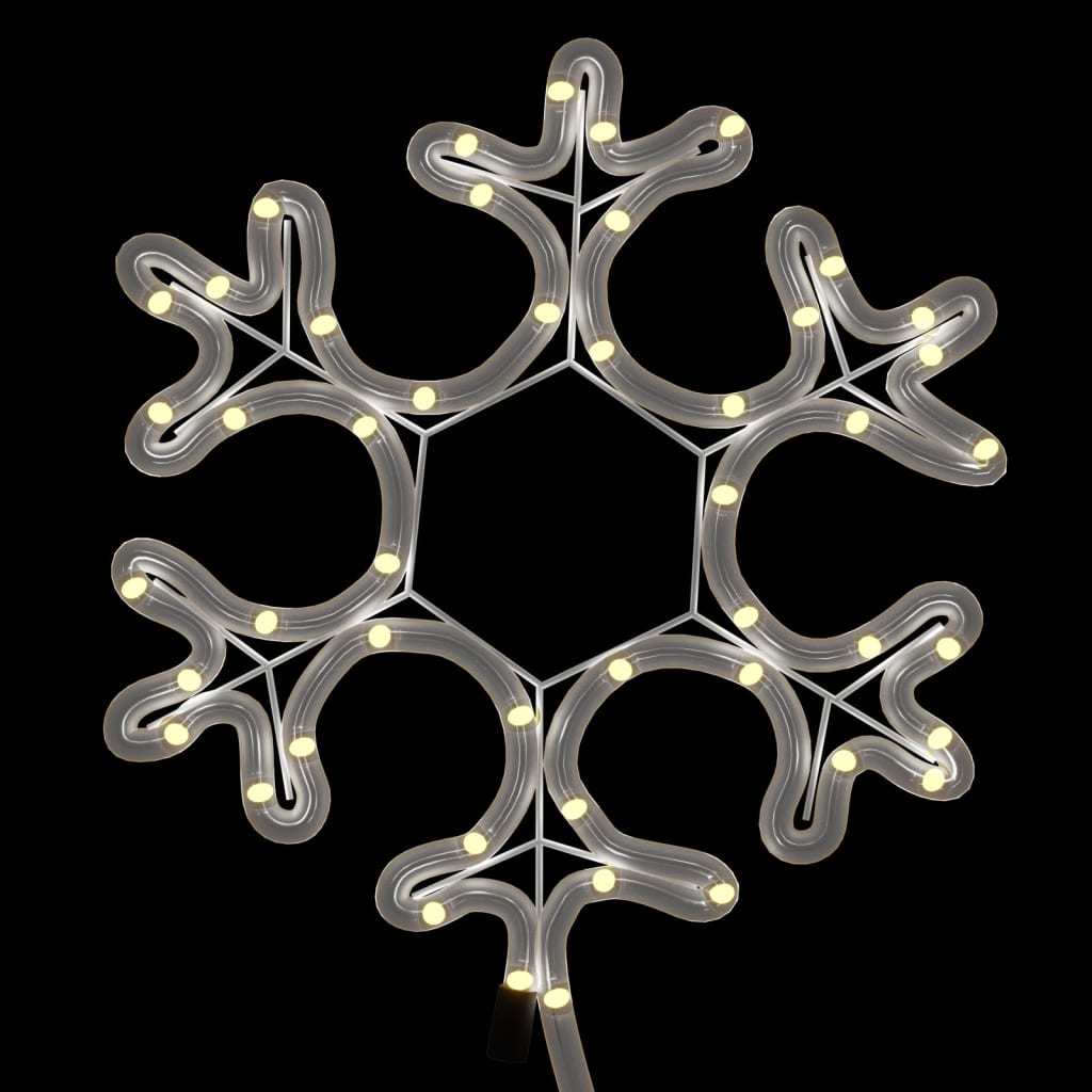 Kerstfiguur Sneeuwvlok met 48 LED's warmwit