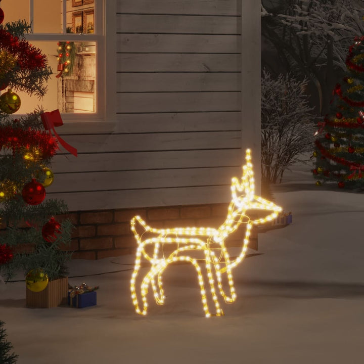 Kerstfiguur rendier inklapbaar met 120 LED's warmwit