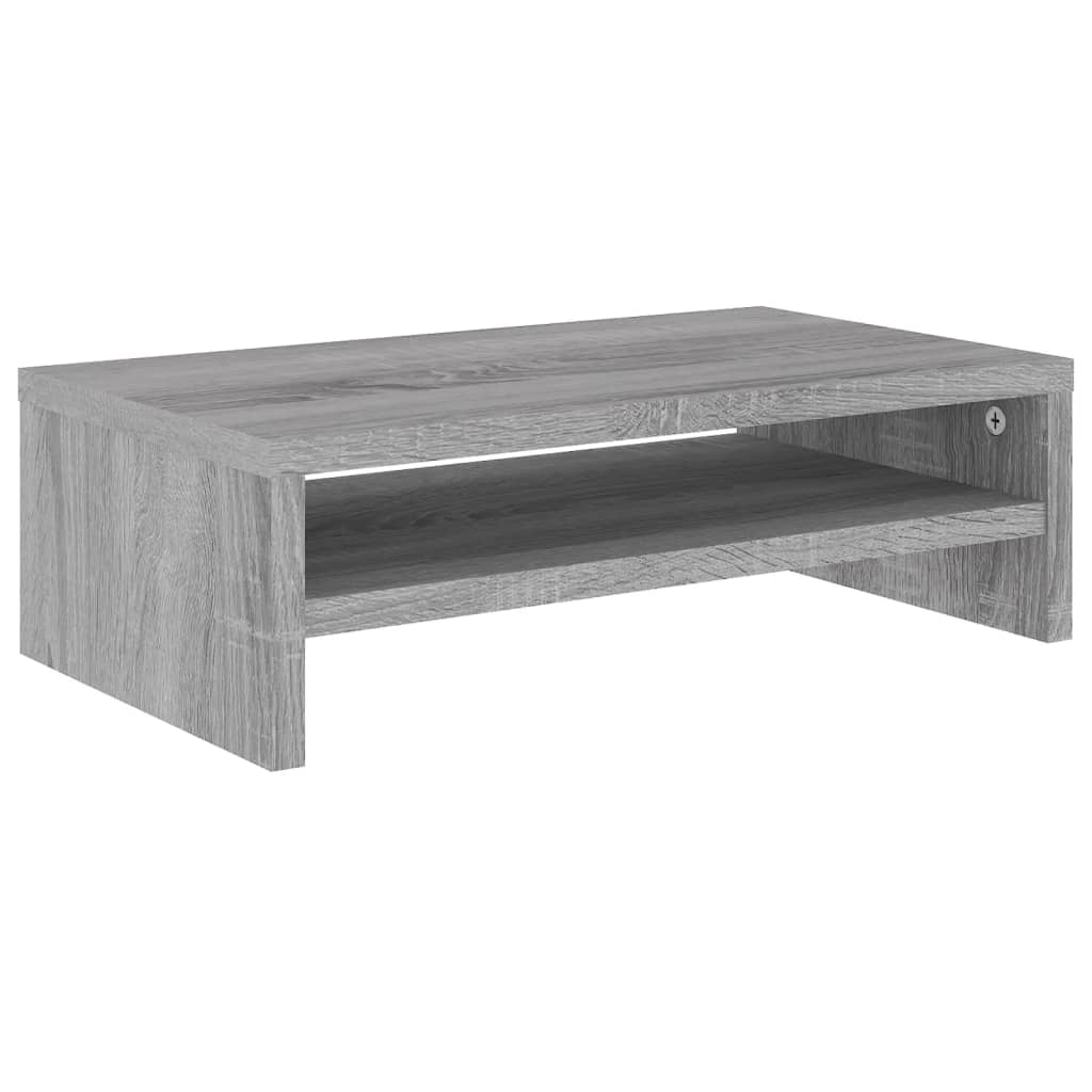 Monitorstandaard 42x24x13 cm bewerkt hout grijs sonoma eiken